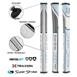 SuperStroke Super Stroke Traxion Pistol GT 1.0 Putter Grip - Tiff/Grey/White
