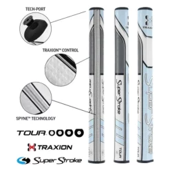 SuperStroke Super Stroke Traxion Tour 1.0 Putter Grip - Tiff/Grey/White