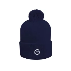Sunderland Of Scotland Embroidered Thermal Lined Merino Golf Bobble Hat - Navy