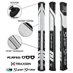 SuperStroke Super Stroke Traxion Flatso 1.0 Putter Grip - Black/White