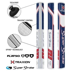 SuperStroke Super Stroke Traxion Flatso 2.0 Putter Grip - Red/White/Blue